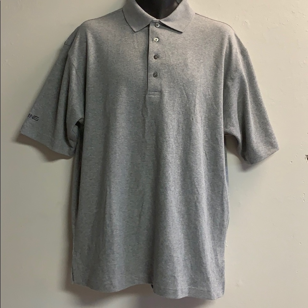 PING gray collared golf polo shirt medium